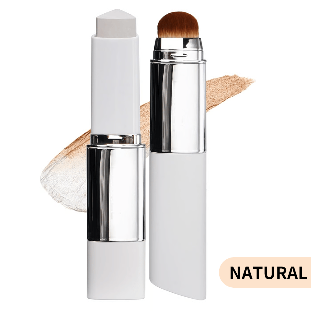 Color-Changing Foundation Stick with Collagen Capsules - Dual-Ended with Detachable Brush